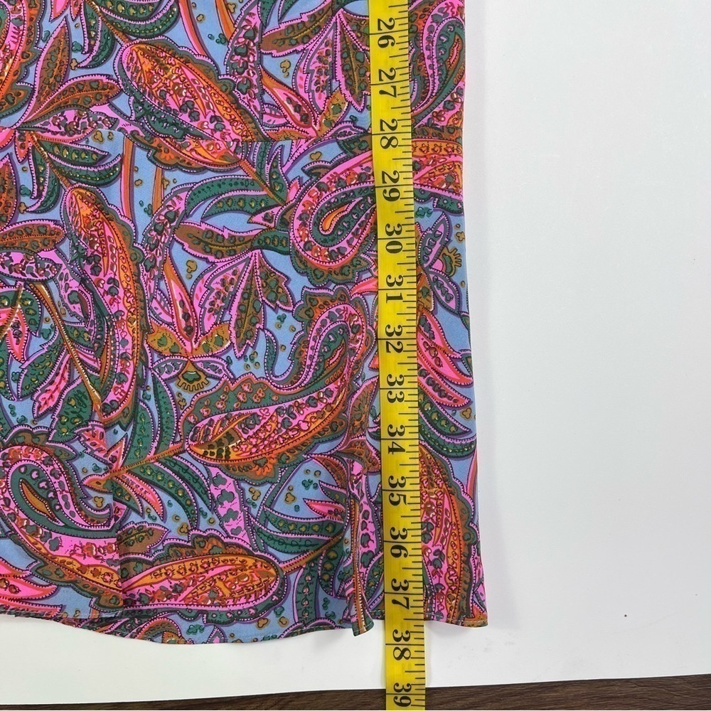 J. Crew Silk Dress Ruffle Vibrant Paisley F4349 - Picture 10 of 15